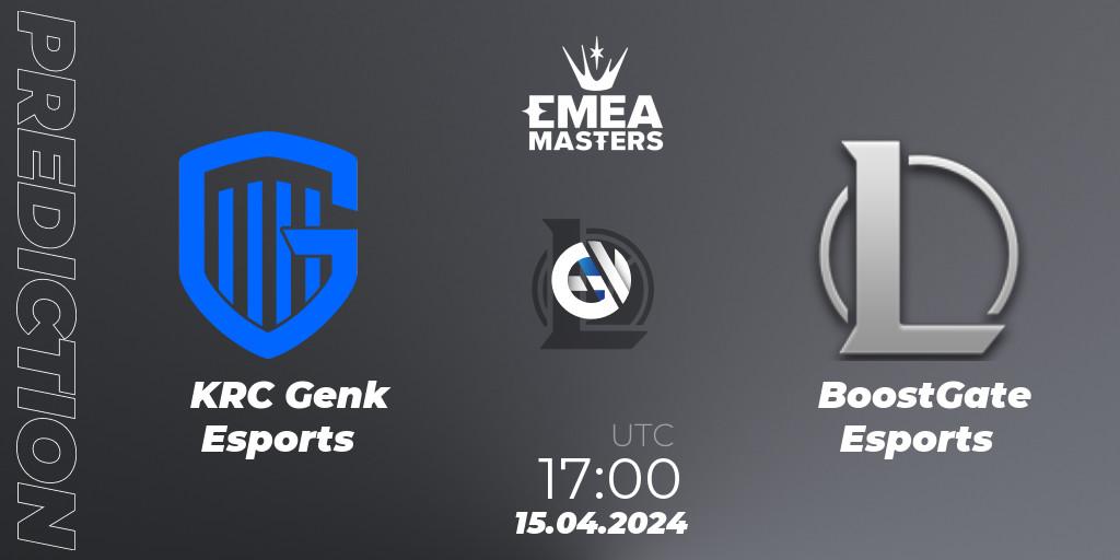 Pronóstico KRC Genk Esports - BoostGate Esports. 15.04.2024 at 17:00, LoL, EMEA Masters Spring 2024 - Play-In