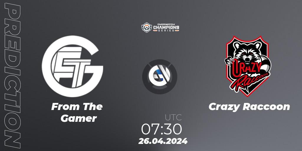 Pronóstico From The Gamer - Crazy Raccoon. 26.04.2024 at 07:30, Overwatch, Overwatch Champions Series 2024 - Asia Stage 1 Main Event