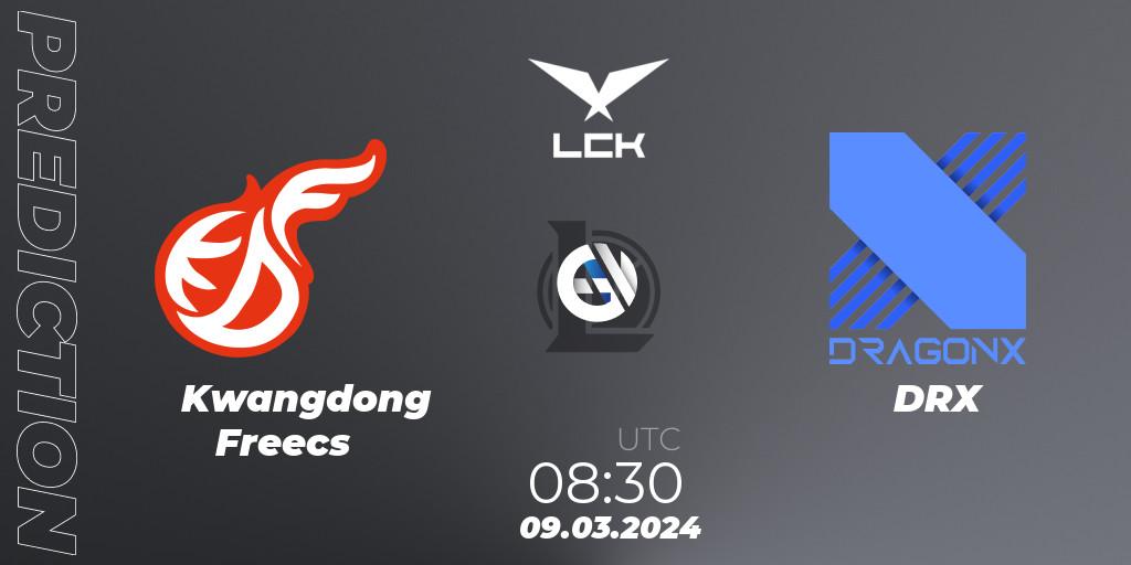 Pronóstico Kwangdong Freecs - DRX. 09.03.24, LoL, LCK Spring 2024 - Group Stage