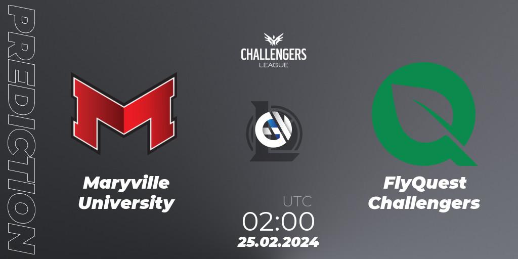 Pronóstico Maryville University - FlyQuest Challengers. 25.02.24, LoL, NACL 2024 Spring - Group Stage