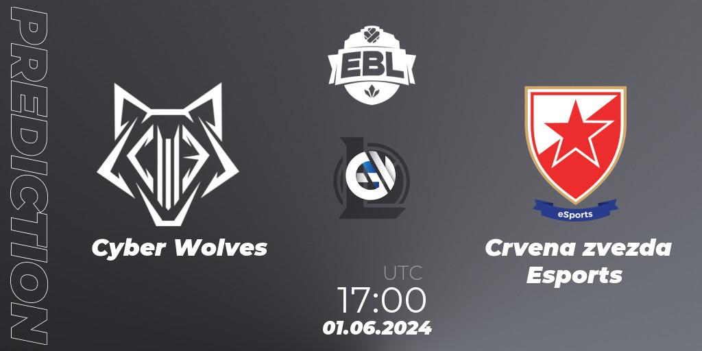 Pronóstico Cyber Wolves - Crvena zvezda Esports. 01.06.2024 at 17:00, LoL, Esports Balkan League Season 15