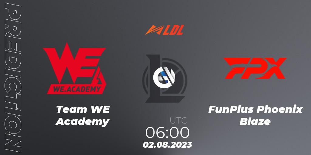 Pronóstico Team WE Academy - FunPlus Phoenix Blaze. 02.08.23, LoL, LDL 2023 - Playoffs