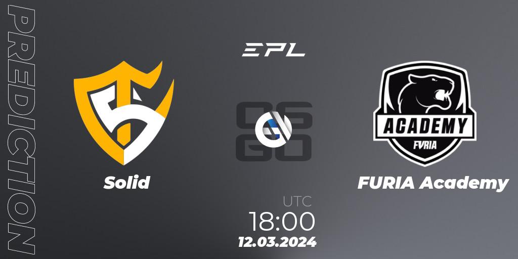 Pronóstico Solid - FURIA Academy. 12.03.2024 at 18:00, Counter-Strike (CS2), EPL World Series: Americas Season 7