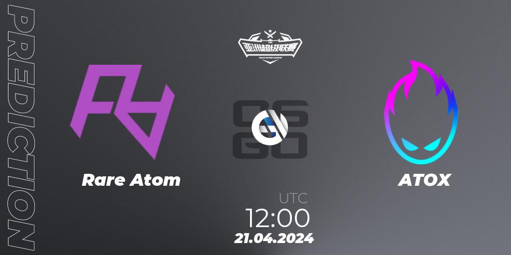 Pronóstico Rare Atom - ATOX. 21.04.2024 at 12:00, Counter-Strike (CS2), Asian Super League Season 3