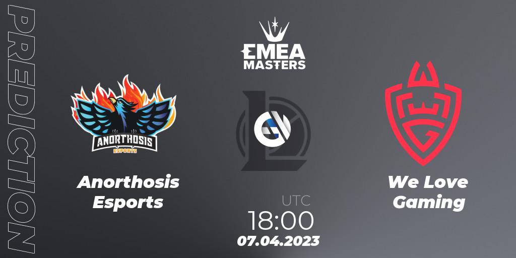 Pronóstico Anorthosis Esports - We Love Gaming. 07.04.2023 at 18:00, LoL, EMEA Masters Spring 2023 - Play-In
