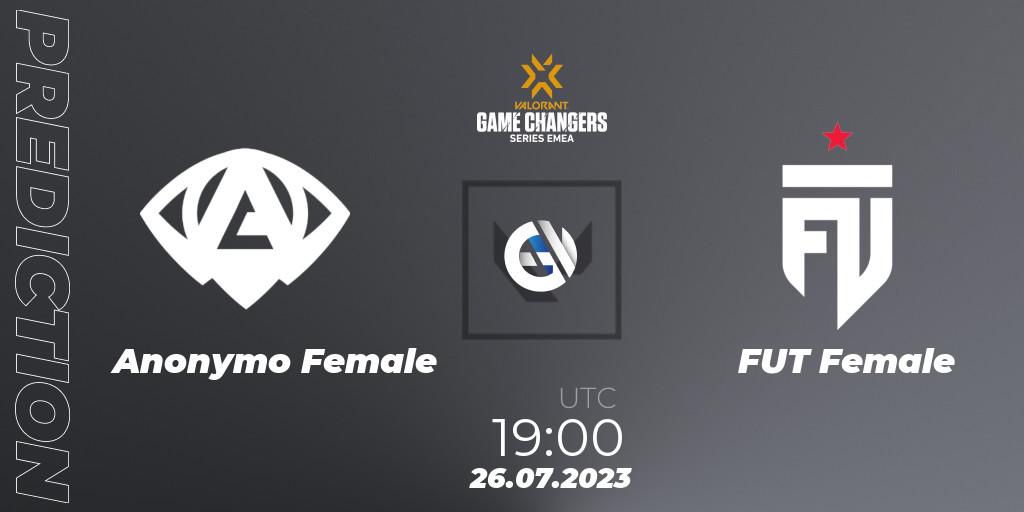 Pronóstico Anonymo Female - FUT Female. 26.07.2023 at 19:00, VALORANT, VCT 2023: Game Changers EMEA Series 2