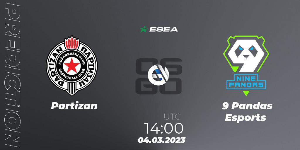 Pronóstico Partizan - 9 Pandas Esports. 04.03.2023 at 14:00, Counter-Strike (CS2), ESEA Season 44: Advanced Division - Europe
