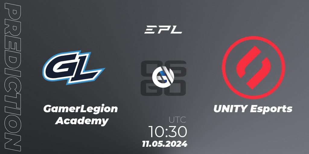 Pronóstico GamerLegion Academy - UNITY Esports. 11.05.2024 at 11:00, Counter-Strike (CS2), European Pro League Season 17: Division 2