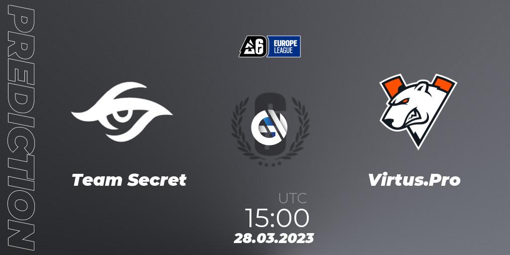 Pronóstico Team Secret - Virtus.Pro. 28.03.2023 at 15:00, Rainbow Six, Europe League 2023 - Stage 1