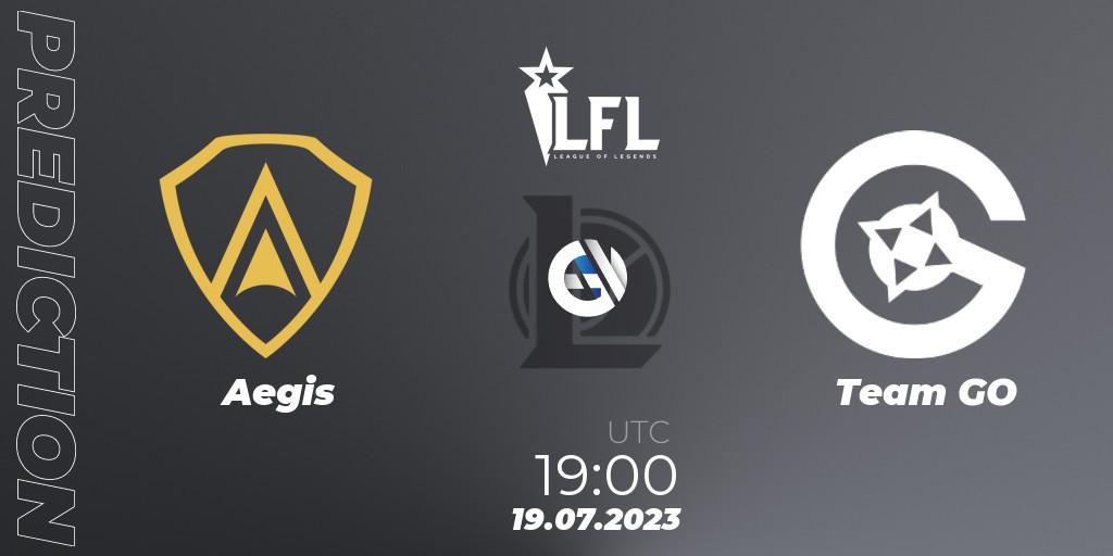 Pronóstico Aegis - Team GO. 19.07.2023 at 19:00, LoL, LFL Summer 2023 - Group Stage