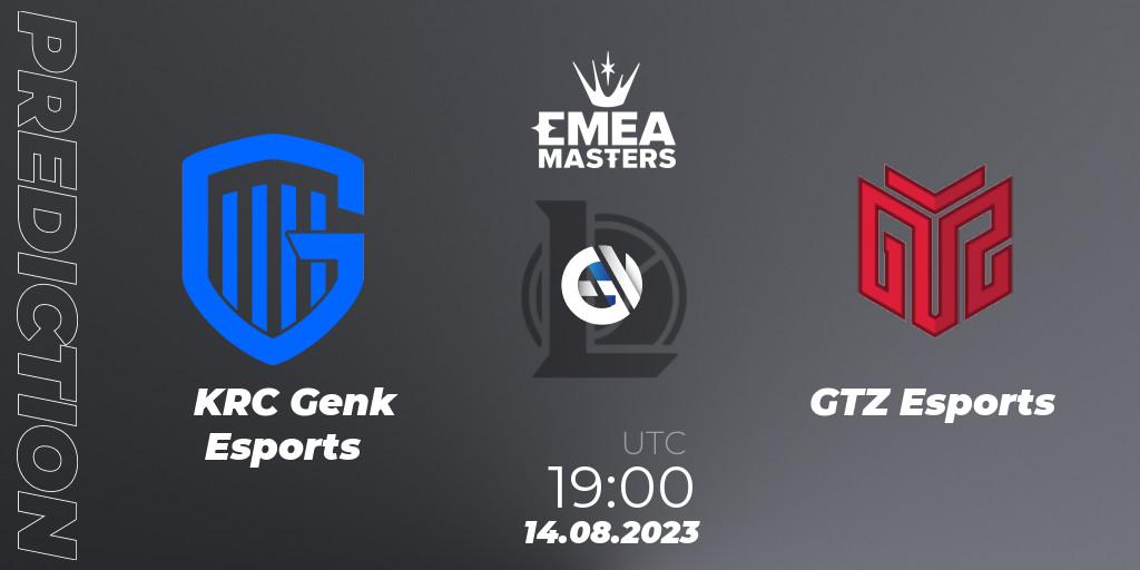 Pronóstico KRC Genk Esports - GTZ Esports. 14.08.2023 at 19:00, LoL, EMEA Masters Summer 2023