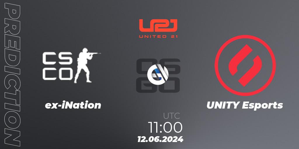 Pronóstico ex-iNation - UNITY Esports. 12.06.2024 at 11:00, Counter-Strike (CS2), United21 Season 16
