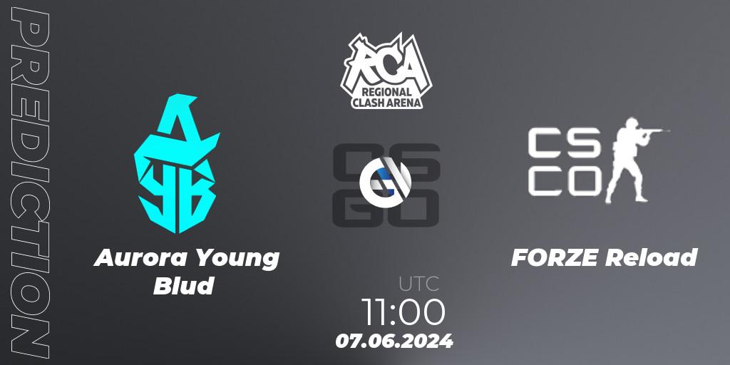 Pronóstico Aurora Young Blud - FORZE Reload. 07.06.2024 at 11:00, Counter-Strike (CS2), Regional Clash Arena CIS