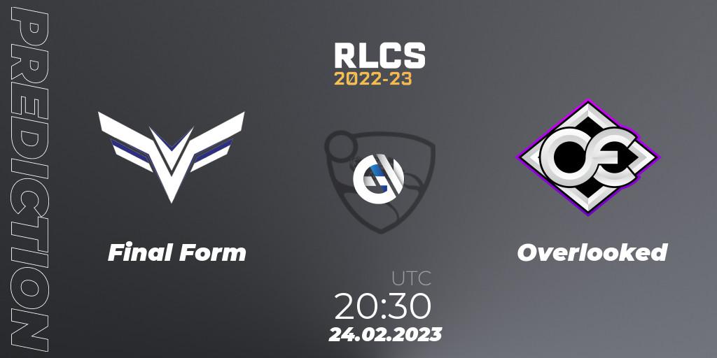 Pronóstico Final Form - Overlooked. 24.02.2023 at 20:30, Rocket League, RLCS 2022-23 - Winter: South America Regional 3 - Winter Invitational