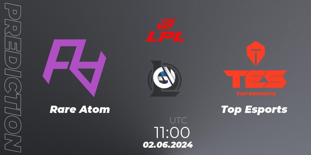 Pronóstico Rare Atom - Top Esports. 02.06.2024 at 11:00, LoL, LPL 2024 Summer - Group Stage