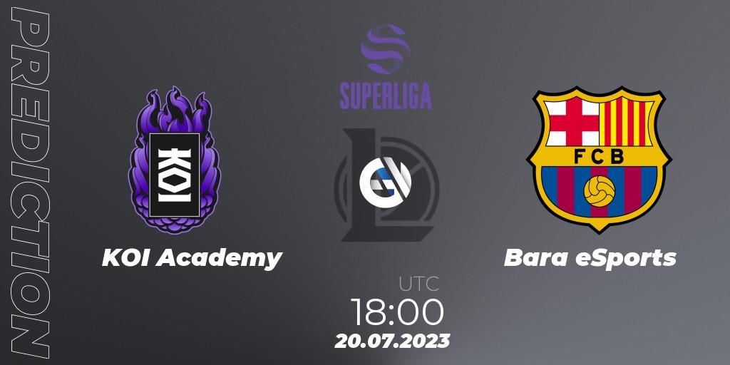 Pronóstico KOI Academy - Barça eSports. 20.07.2023 at 18:00, LoL, Superliga Summer 2023 - Group Stage