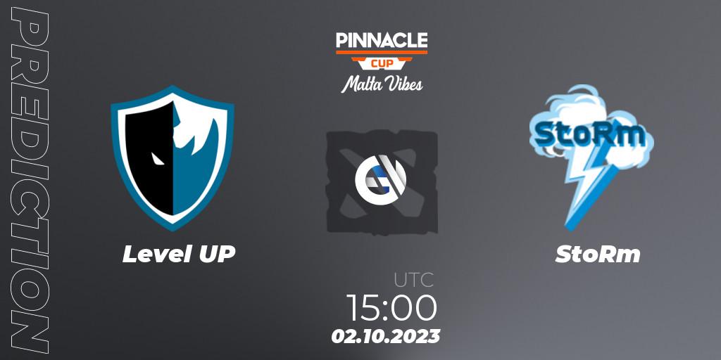 Pronóstico Level UP - StoRm. 02.10.23, Dota 2, Pinnacle Cup: Malta Vibes #4