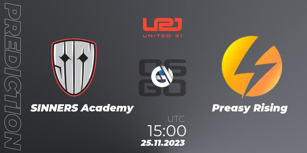 Pronóstico SINNERS Academy - Preasy Rising. 27.11.2023 at 15:00, Counter-Strike (CS2), United21 Season 8: Division 2
