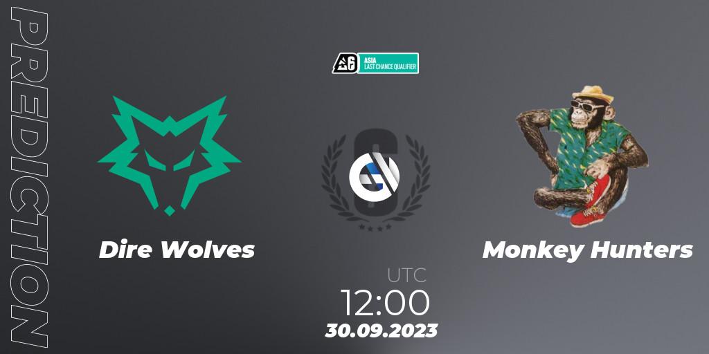 Pronóstico Dire Wolves - Monkey Hunters. 30.09.23, Rainbow Six, Asia League 2023 - Stage 2 - Last Chance Qualifiers
