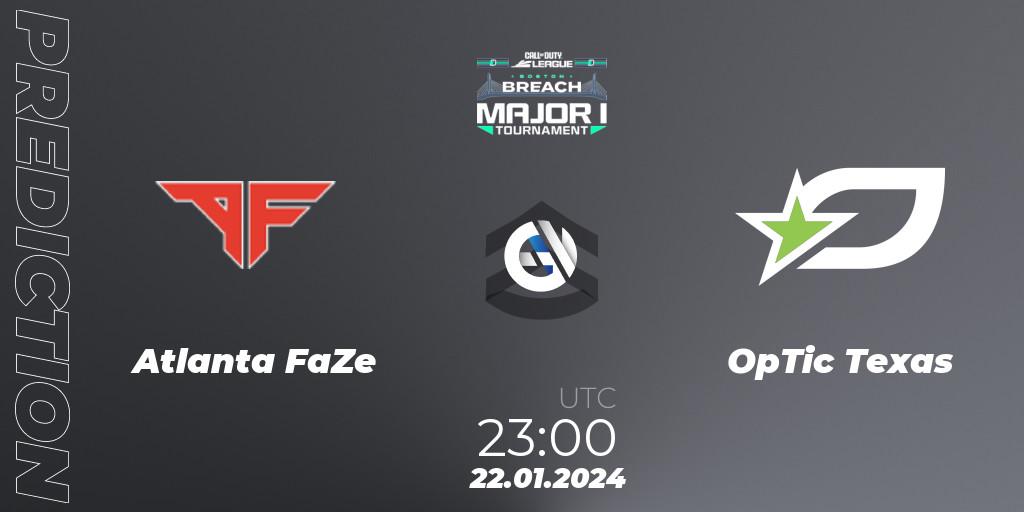 Pronóstico Atlanta FaZe - OpTic Texas. 21.01.2024 at 23:00, Call of Duty, Call of Duty League 2024: Stage 1 Major Qualifiers