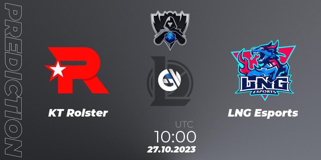 Pronóstico KT Rolster - LNG Esports. 27.10.23, LoL, Worlds 2023 LoL - Group Stage