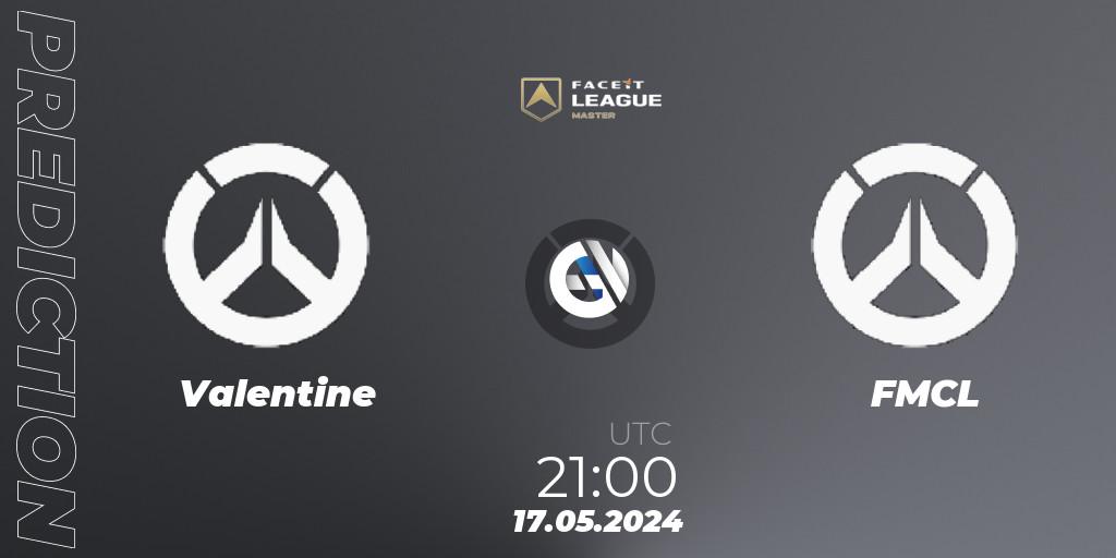 Pronóstico Valentine - FMCL. 17.05.2024 at 21:00, Overwatch, FACEIT League Season 1 - NA Master Road to EWC