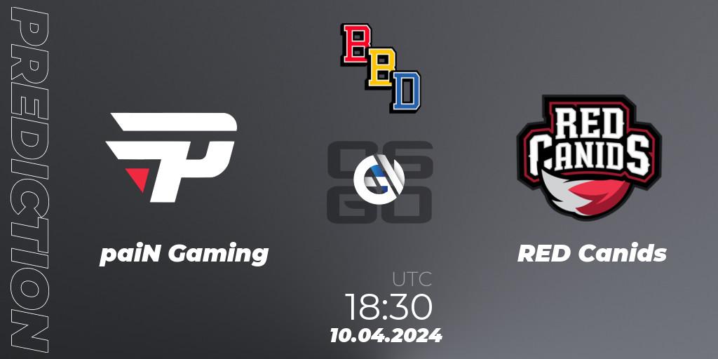 Pronóstico paiN Gaming - RED Canids. 10.04.24, CS2 (CS:GO), BetBoom Dacha Belgrade 2024: South American Qualifier