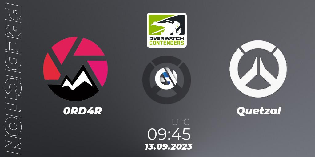 Pronóstico 0RD4R - Quetzal. 13.09.2023 at 09:45, Overwatch, Overwatch Contenders 2023 Fall Series: Australia/New Zealand