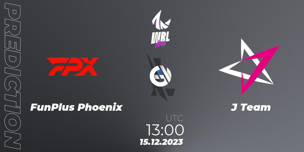 Pronóstico FunPlus Phoenix - J Team. 15.12.2023 at 13:00, Wild Rift, WRL Asia 2023 - Season 2 - Regular Season