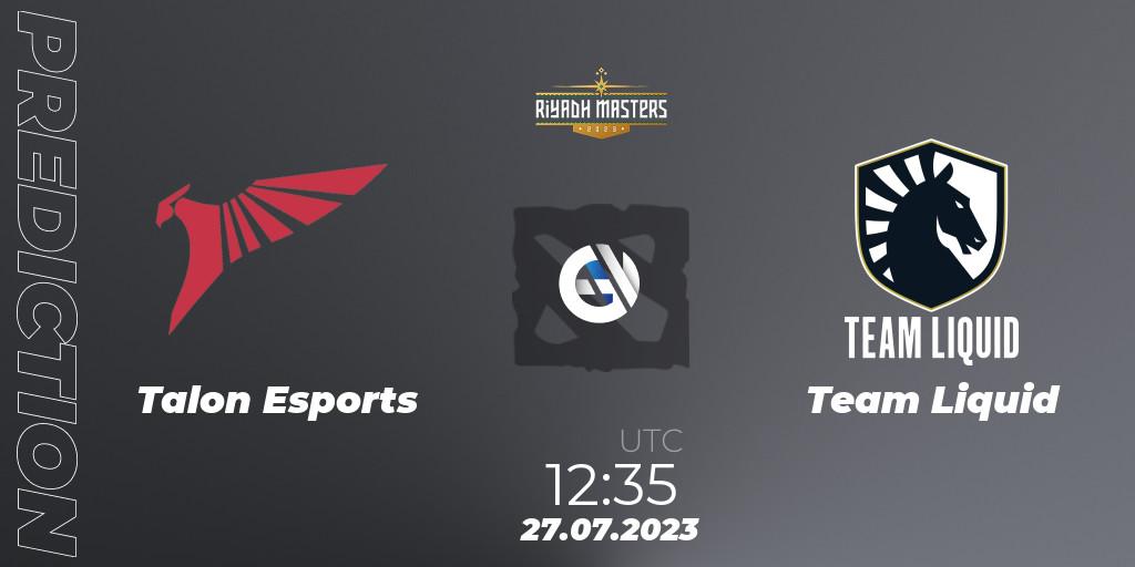 Pronóstico Talon Esports - Team Liquid. 27.07.23, Dota 2, Riyadh Masters 2023