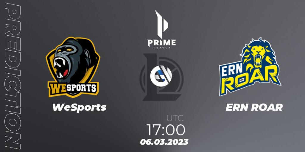 Pronóstico WeSports - ERN ROAR. 06.03.23, LoL, Prime League 2nd Division Spring 2023 - Playoffs