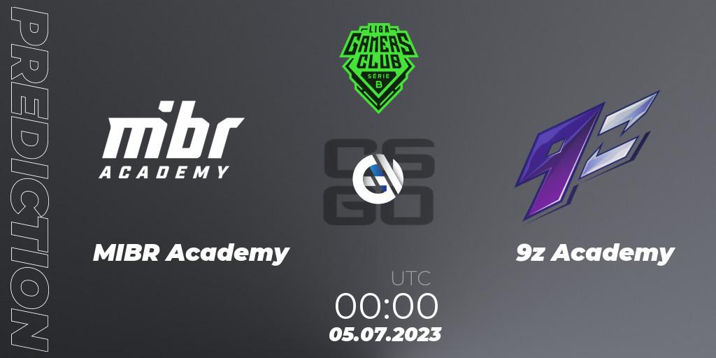 Pronóstico MIBR Academy - 9z Academy. 06.07.2023 at 00:00, Counter-Strike (CS2), Gamers Club Liga Série B: June 2023