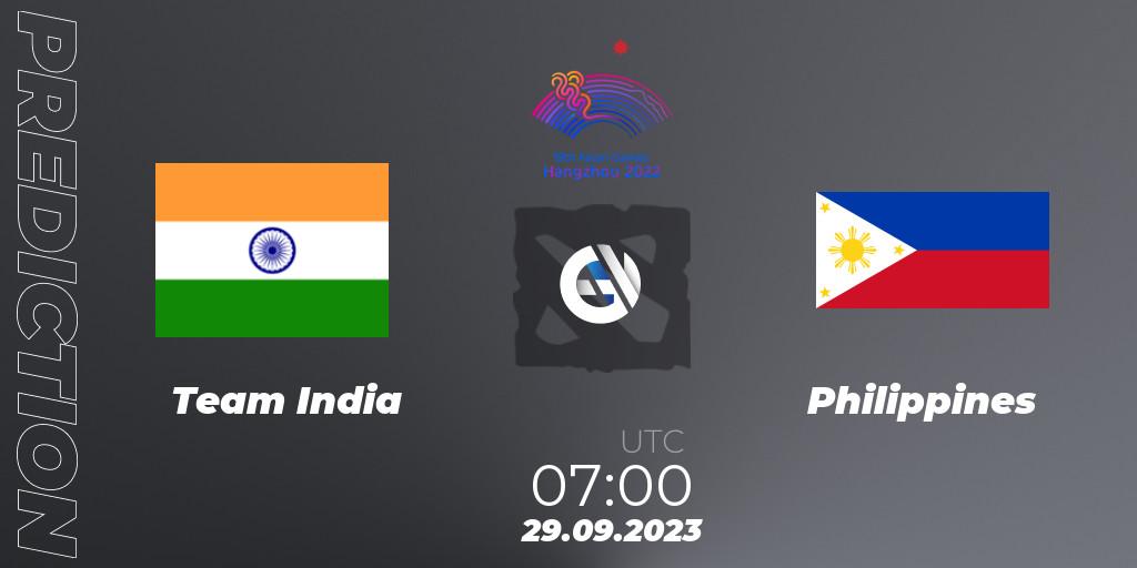 Pronóstico Team India - Philippines. 29.09.23, Dota 2, 2022 Asian Games