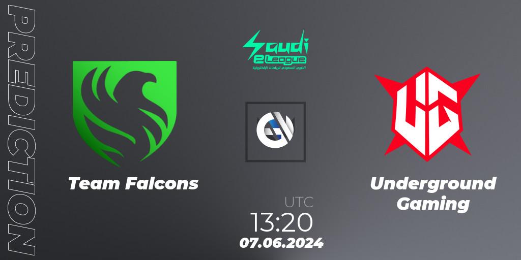 Pronóstico Team Falcons - Underground Gaming. 07.06.2024 at 13:20, VALORANT, Saudi eLeague 2024: Major 2