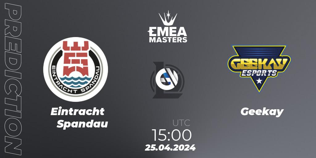 Pronóstico Eintracht Spandau - Geekay. 25.04.24, LoL, EMEA Masters Spring 2024 - Playoffs