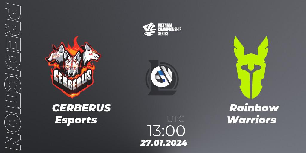 Pronóstico CERBERUS Esports - Rainbow Warriors. 27.01.2024 at 13:00, LoL, VCS Dawn 2024 - Group Stage