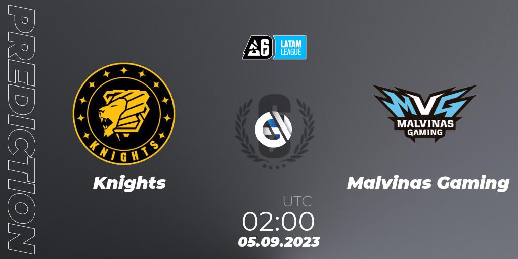 Pronóstico Knights - Malvinas Gaming. 05.09.2023 at 02:00, Rainbow Six, LATAM League 2023 - Stage 2