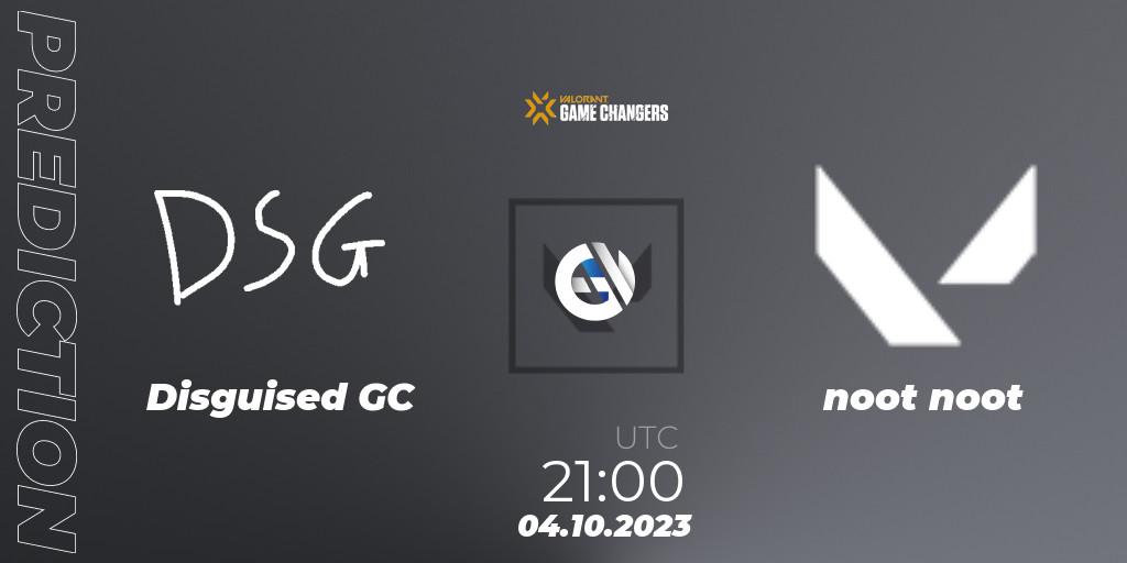 Pronóstico Disguised GC - noot noot. 04.10.2023 at 21:00, VALORANT, VCT 2023: Game Changers North America Series S3