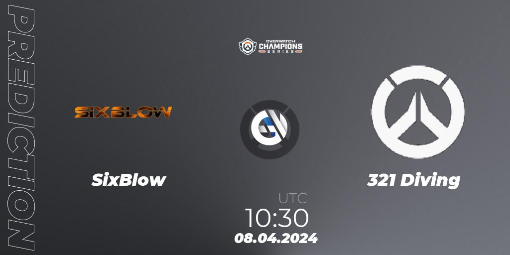 Pronóstico SixBlow - 321 Diving. 08.04.2024 at 10:30, Overwatch, Overwatch Champions Series 2024 - Asia Stage 1 Wild Card