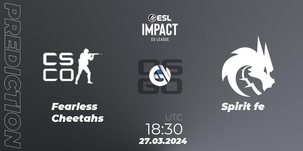 Pronóstico Fearless Cheetahs - Spirit fe. 27.03.24, CS2 (CS:GO), ESL Impact League Season 5: Europe