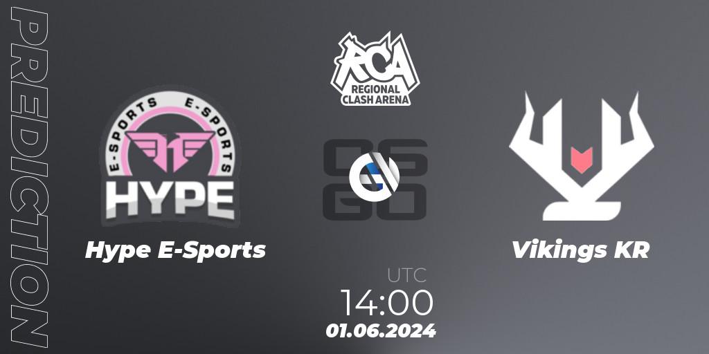 Pronóstico Hype E-Sports - Vikings KR. 01.06.2024 at 14:00, Counter-Strike (CS2), Regional Clash Arena South America: Closed Qualifier