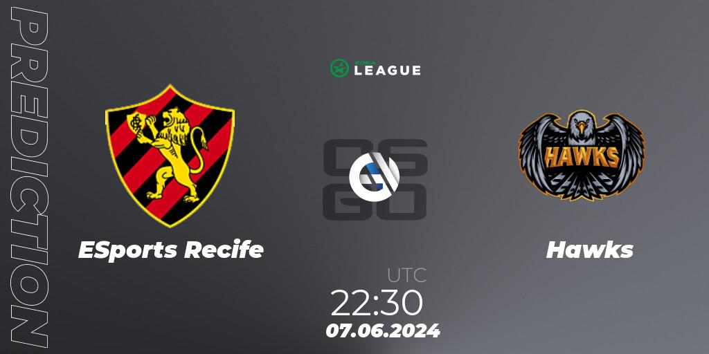 Pronóstico ESports Recife - Hawks. 07.06.2024 at 22:30, Counter-Strike (CS2), ESEA Season 49: Open Division - South America