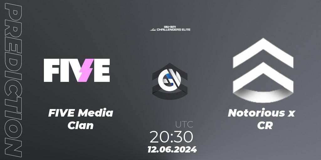 Pronóstico FIVE Media Clan - Notorious x CR. 12.06.2024 at 19:30, Call of Duty, Call of Duty Challengers 2024 - Elite 3: EU