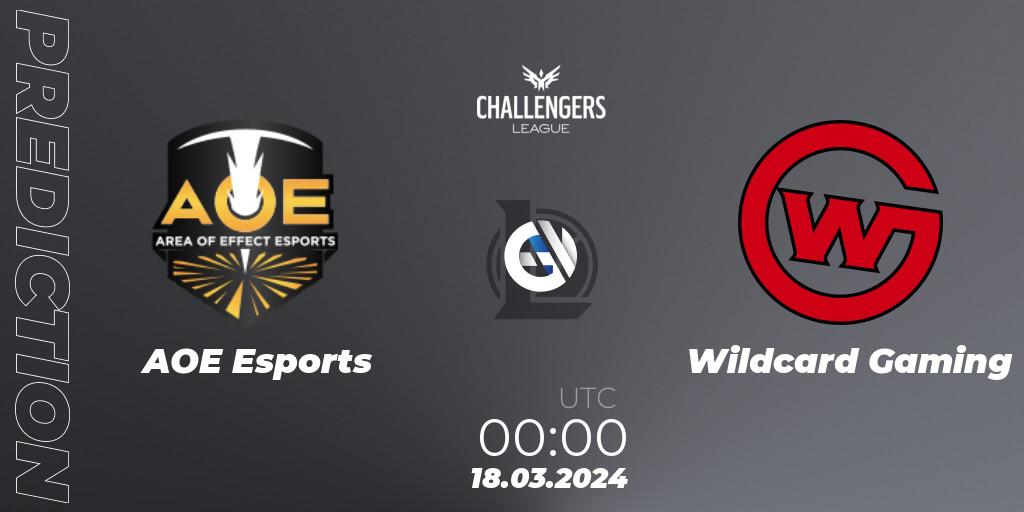 Pronóstico AOE Esports - Wildcard Gaming. 18.03.24, LoL, NACL 2024 Spring - Playoffs