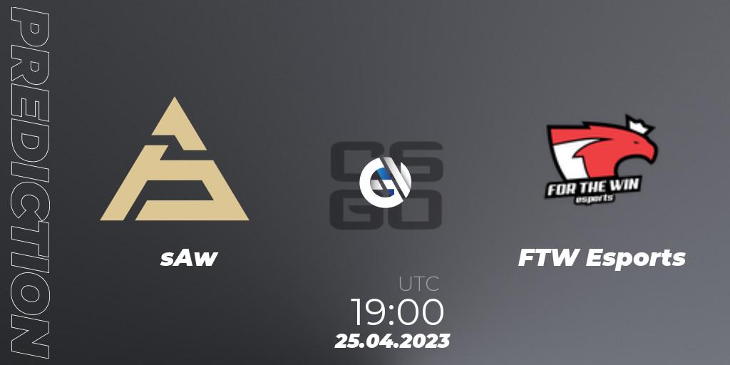 Pronóstico sAw - FTW Esports. 25.04.2023 at 19:00, Counter-Strike (CS2), Master League Portugal Season 11: Online Stage