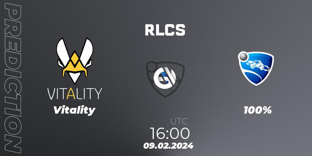 Pronóstico Vitality - 100%. 09.02.2024 at 16:00, Rocket League, RLCS 2024 - Major 1: Europe Open Qualifier 1