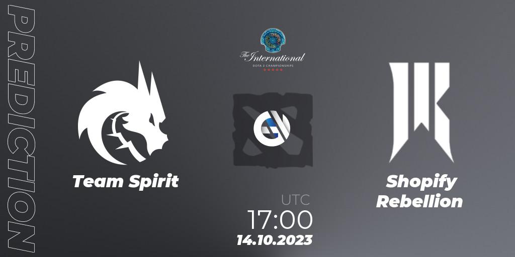 Pronóstico Team Spirit - Shopify Rebellion. 14.10.23, Dota 2, The International 2023 - Group Stage