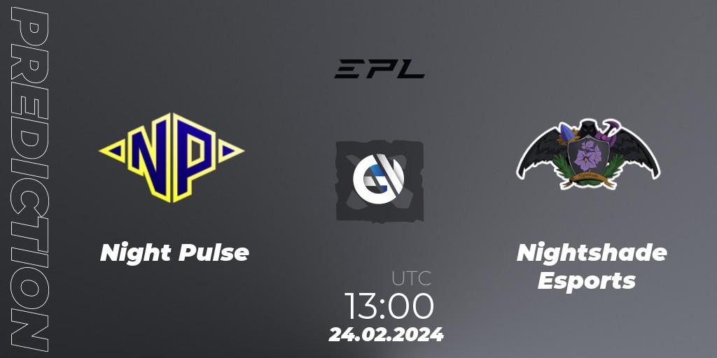 Pronóstico Night Pulse - Nightshade Esports. 24.02.2024 at 13:00, Dota 2, European Pro League Season 17: Division 2