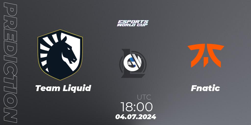 Pronóstico Team Liquid - Fnatic. 04.07.2024 at 18:00, LoL, Esports World Cup 2024