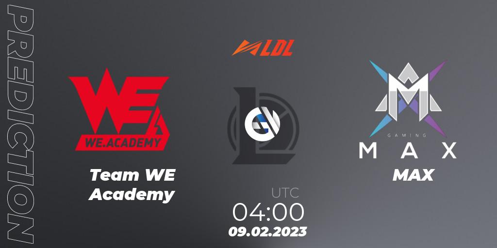 Pronóstico Team WE Academy - MAX. 09.02.23, LoL, LDL 2023 - Swiss Stage